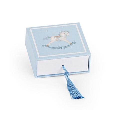 SCATOLA CAVALLINO 7X7X3CM AZZURRA